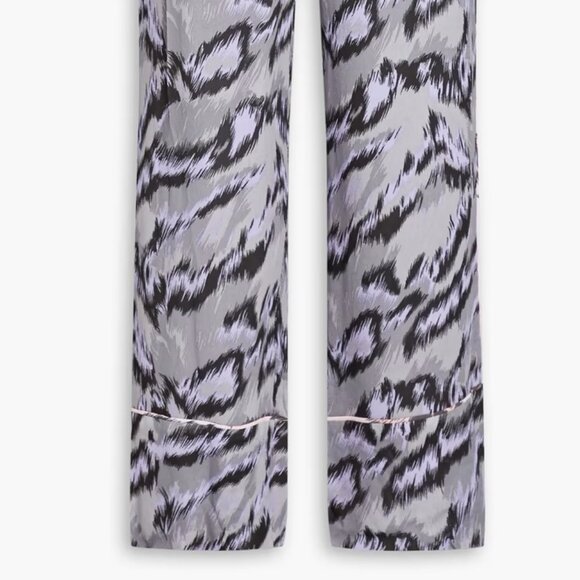 NWT Diane von Furstenberg grey, pink, purple zebra stripe pants, Large - Picture 5 of 5